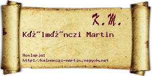 Kálmánczi Martin névjegykártya