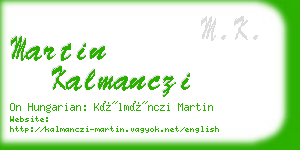 martin kalmanczi business card
